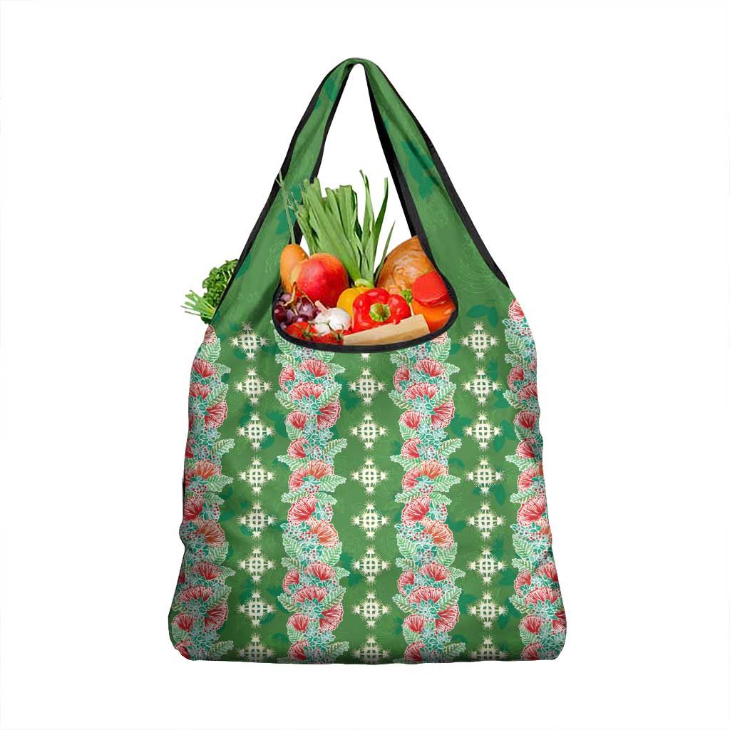 Hawaii Ohia Lehua Grocery Bag Tropical Vibes Green