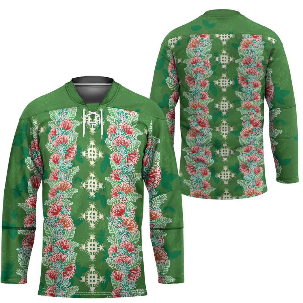 Hawaii Ohia Lehua Hockey Jersey Tropical Vibes Green