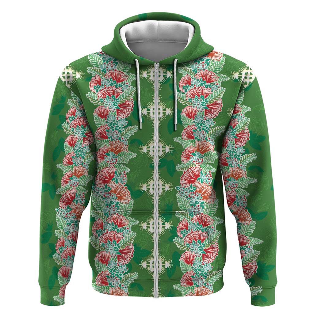 Hawaii Ohia Lehua Hoodie Tropical Vibes Green