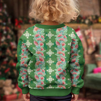 Hawaii Ohia Lehua Kid Ugly Christmas Sweater Tropical Vibes Green LT05 - Polynesian Pride
