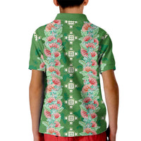Hawaii Ohia Lehua Kid Polo Shirt Tropical Vibes Green