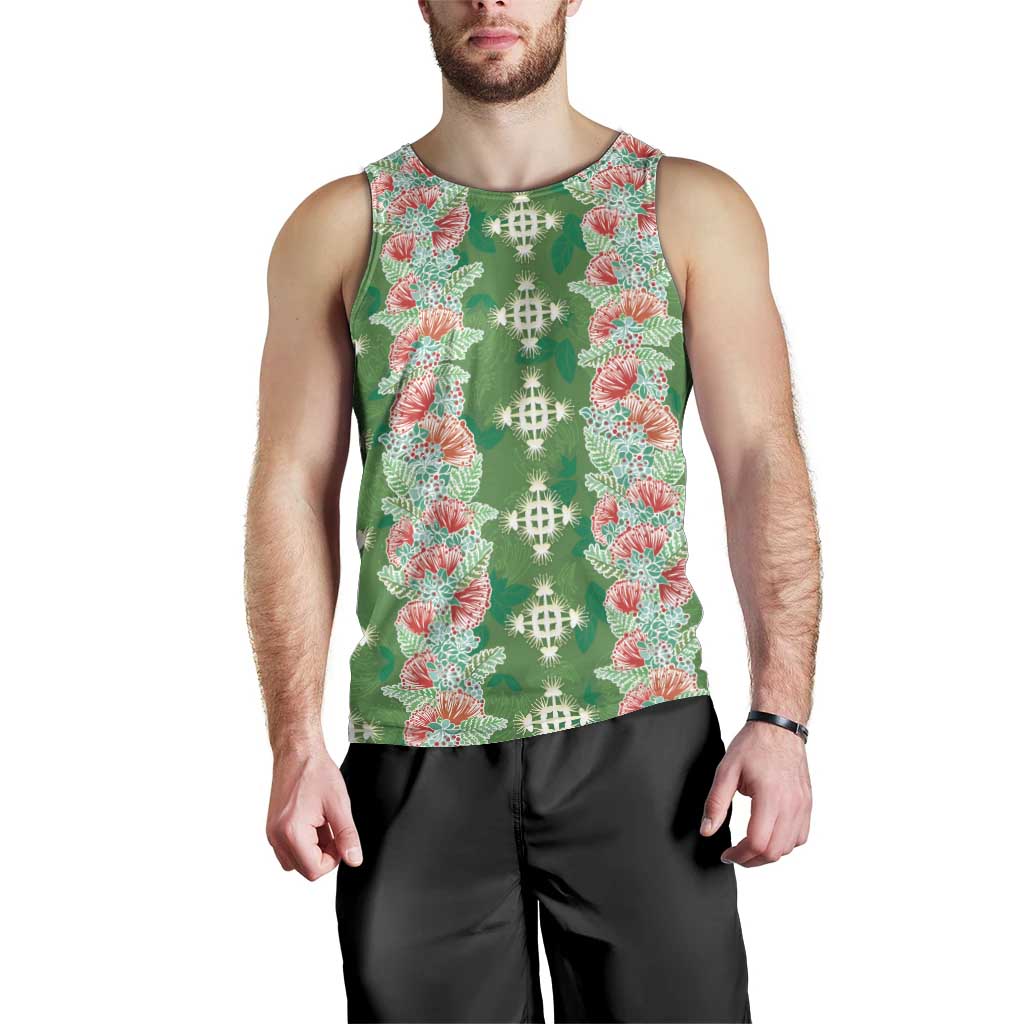 Hawaii Ohia Lehua Men Tank Top Tropical Vibes Green