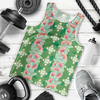 Hawaii Ohia Lehua Men Tank Top Tropical Vibes Green
