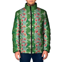 Hawaii Ohia Lehua Padded Jacket Tropical Vibes Green
