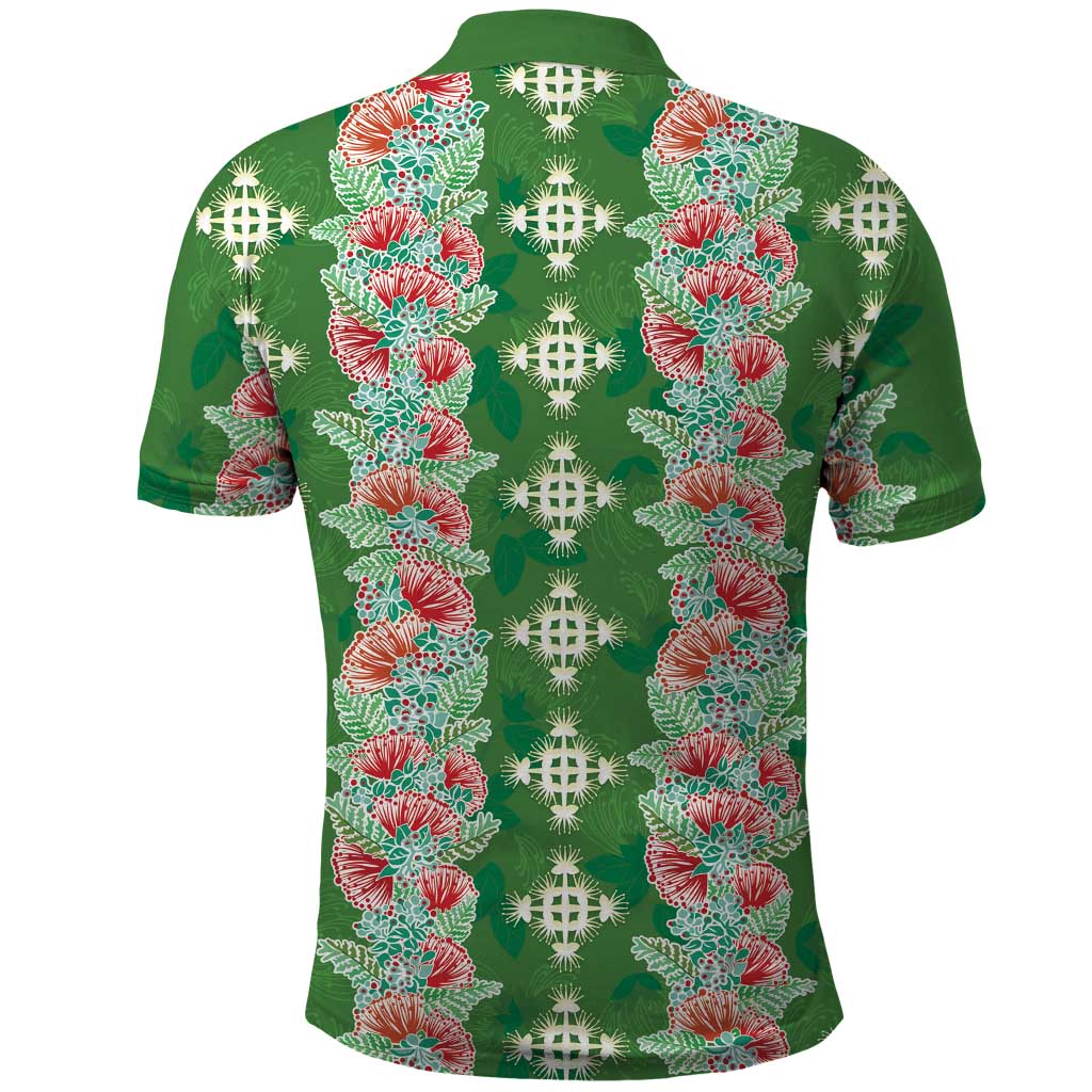 Hawaii Ohia Lehua Polo Shirt Tropical Vibes Green