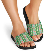 Hawaii Ohia Lehua Slide Sandals Tropical Vibes Green