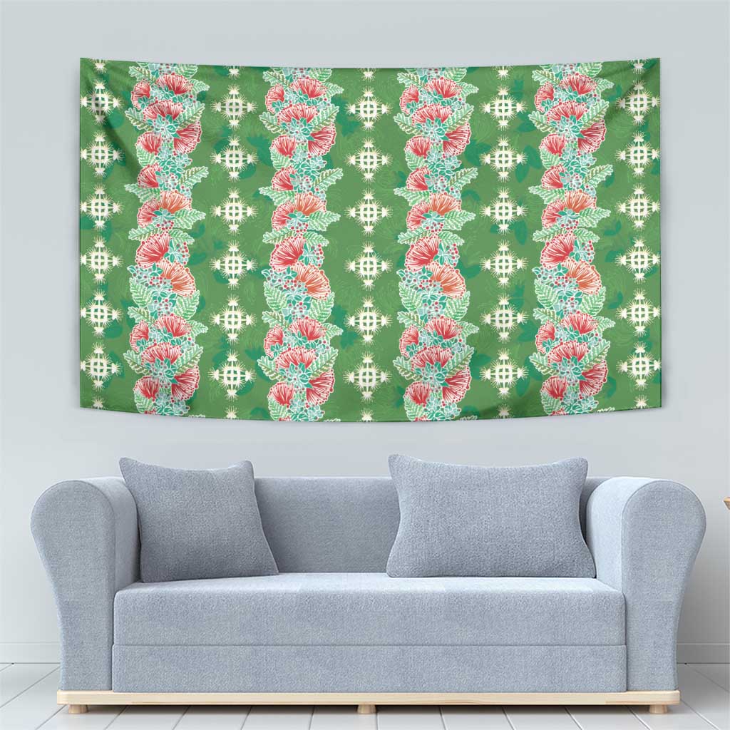 Hawaii Ohia Lehua Tapestry Tropical Vibes Green