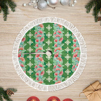 Hawaii Ohia Lehua Tree Skirt Tropical Vibes Green LT05 Fringed Green - Polynesian Pride