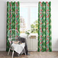 Hawaii Ohia Lehua Window Curtain Tropical Vibes Green