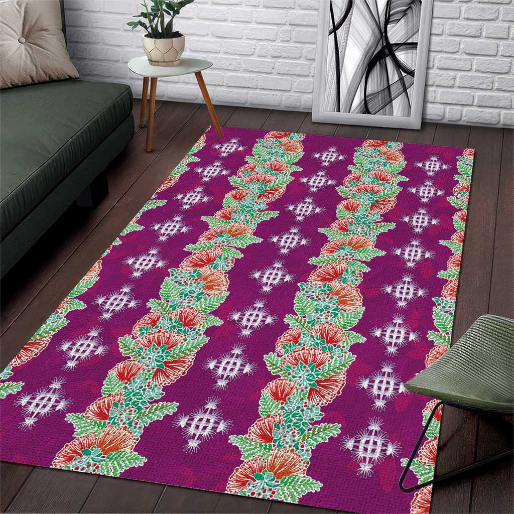Hawaii Ohia Lehua Area Rug Tropical Vibes Fuchsia