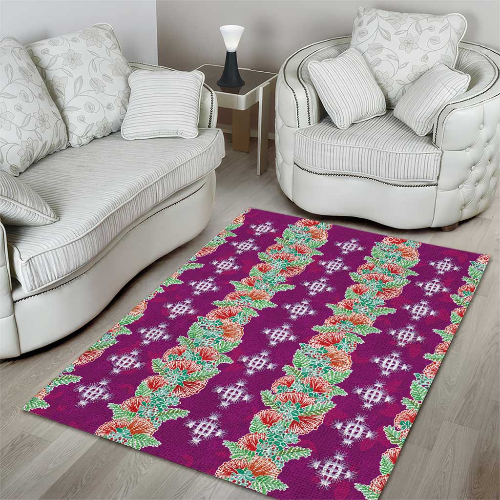 Hawaii Ohia Lehua Area Rug Tropical Vibes Fuchsia