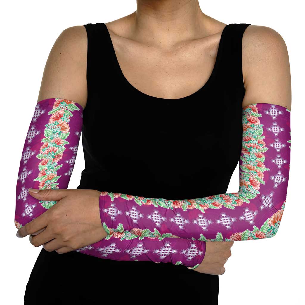 Hawaii Ohia Lehua Arm Sleeves Tropical Vibes Fuchsia