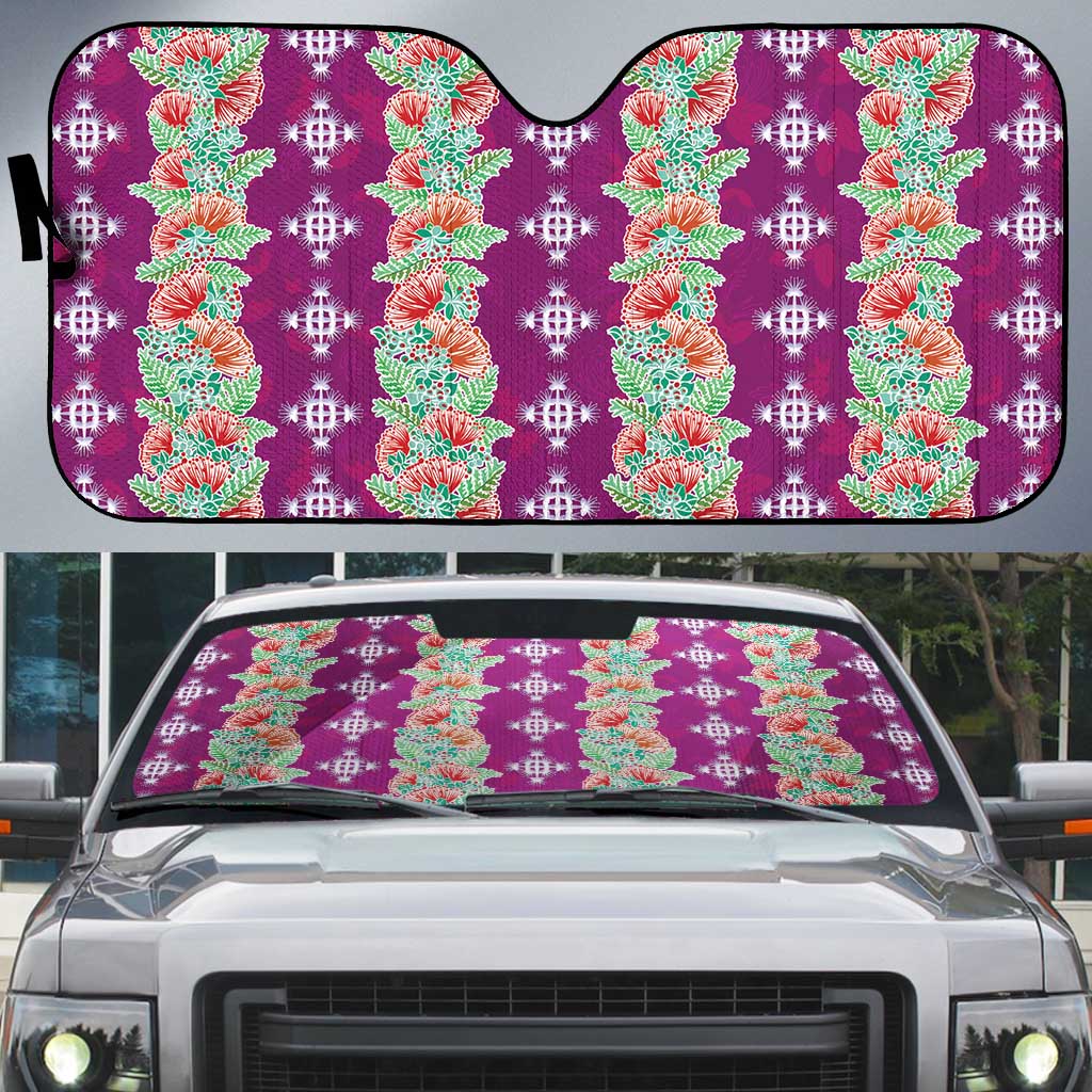 Hawaii Ohia Lehua Auto Sun Shade Tropical Vibes Fuchsia