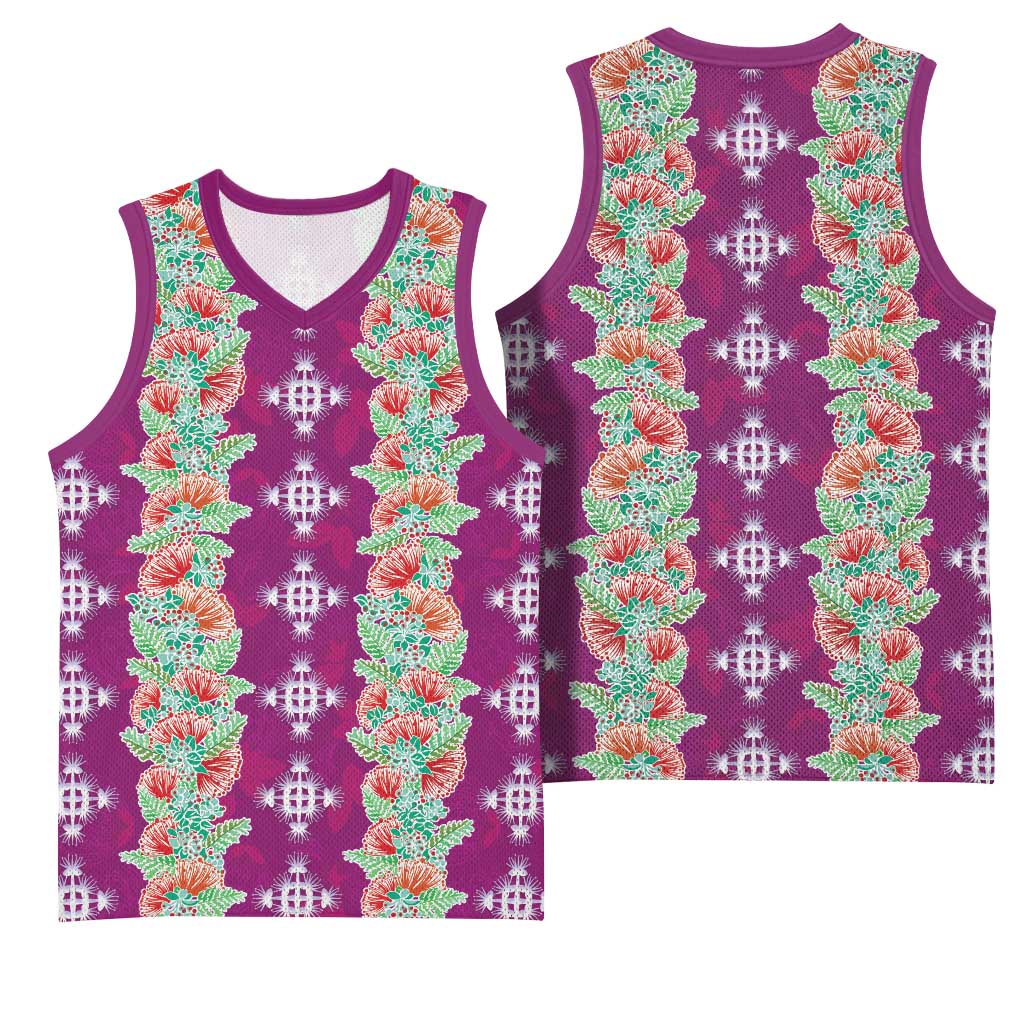 Hawaii Ohia Lehua Basketball Jersey Tropical Vibes Fuchsia LT05 - Polynesian Pride