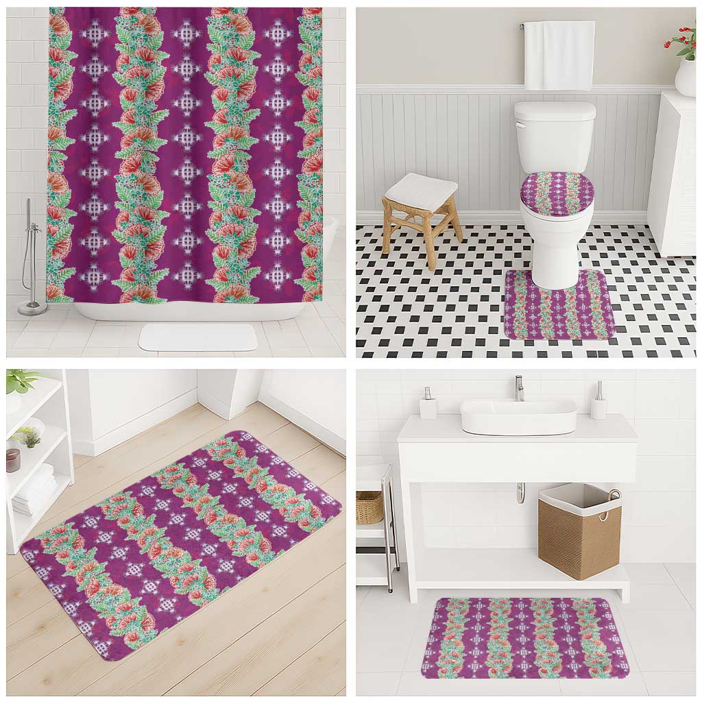 Hawaii Ohia Lehua Bathroom Set Tropical Vibes Fuchsia