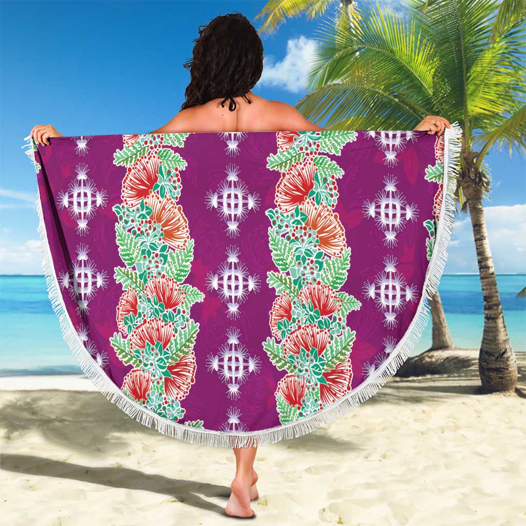 Hawaii Ohia Lehua Beach Blanket Tropical Vibes Fuchsia
