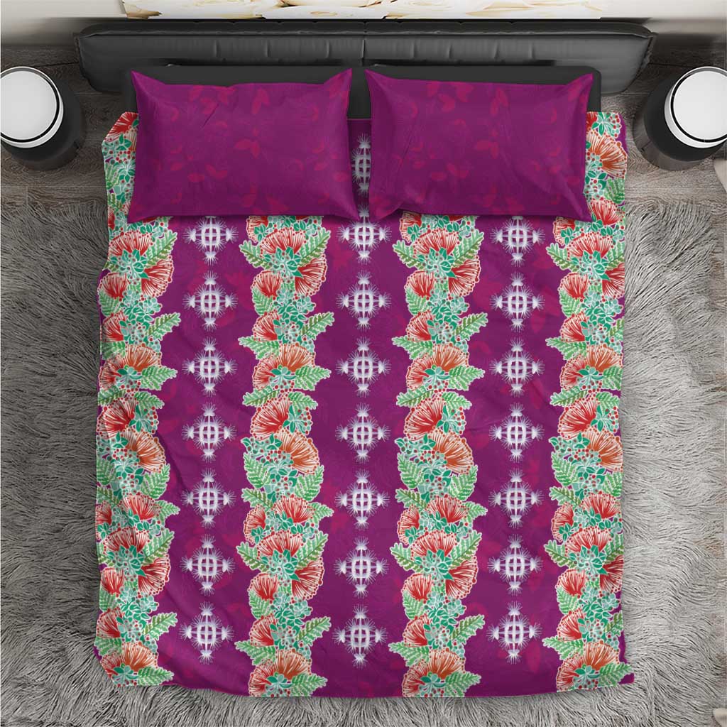 Hawaii Ohia Lehua Bedding Set Tropical Vibes Fuchsia