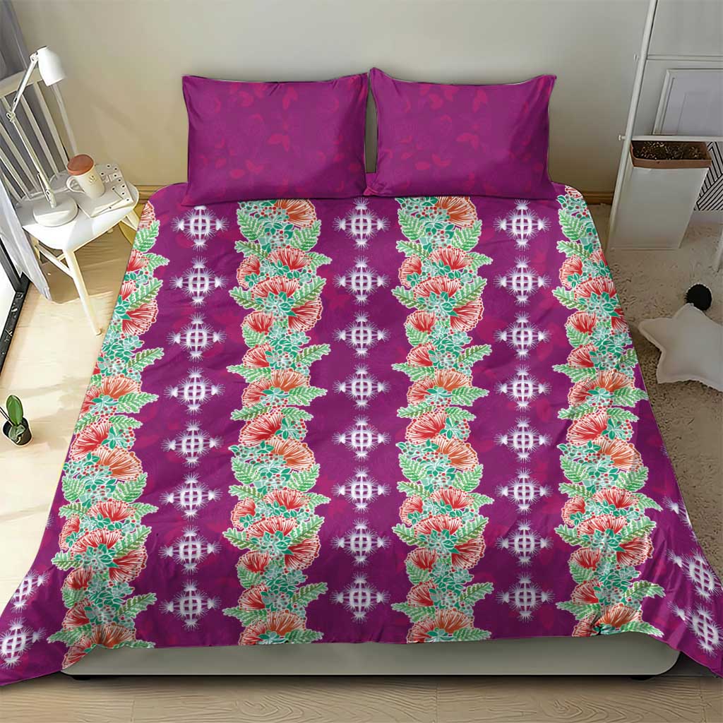 Hawaii Ohia Lehua Bedding Set Tropical Vibes Fuchsia