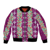 Hawaii Ohia Lehua Bomber Jacket Tropical Vibes Fuchsia