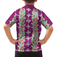 Hawaii Ohia Lehua Family Matching Long Sleeve Bodycon Dress and Hawaiian Shirt Tropical Vibes Fuchsia LT05 - Polynesian Pride