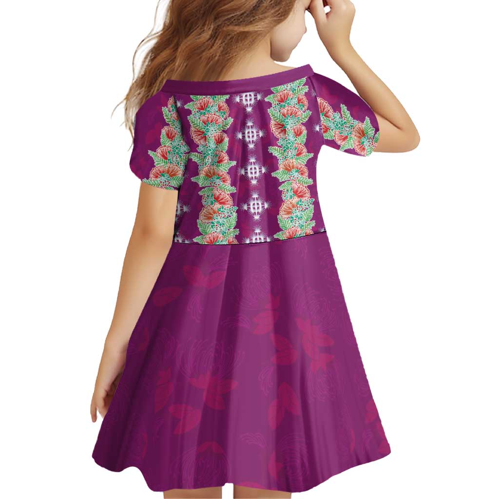 Hawaii Ohia Lehua Family Matching Off The Shoulder Long Sleeve Dress and Hawaiian Shirt Tropical Vibes Fuchsia LT05 - Polynesian Pride