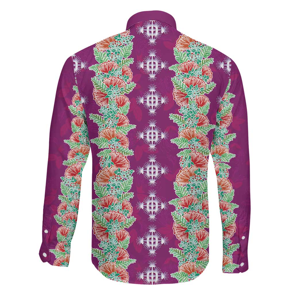 Hawaii Ohia Lehua Family Matching Off Shoulder Short Dress and Hawaiian Shirt Tropical Vibes Fuchsia LT05 - Polynesian Pride