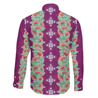 Hawaii Ohia Lehua Family Matching Short Sleeve Bodycon Dress and Hawaiian Shirt Tropical Vibes Fuchsia LT05 - Polynesian Pride