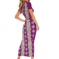 Hawaii Ohia Lehua Family Matching Short Sleeve Bodycon Dress and Hawaiian Shirt Tropical Vibes Fuchsia LT05 - Polynesian Pride
