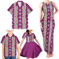 Hawaii Ohia Lehua Family Matching Tank Maxi Dress and Hawaiian Shirt Tropical Vibes Fuchsia LT05 - Polynesian Pride