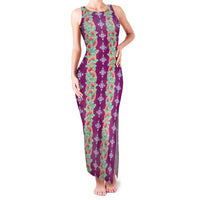 Hawaii Ohia Lehua Family Matching Tank Maxi Dress and Hawaiian Shirt Tropical Vibes Fuchsia LT05 Mom's Dress Fuchsia - Polynesian Pride