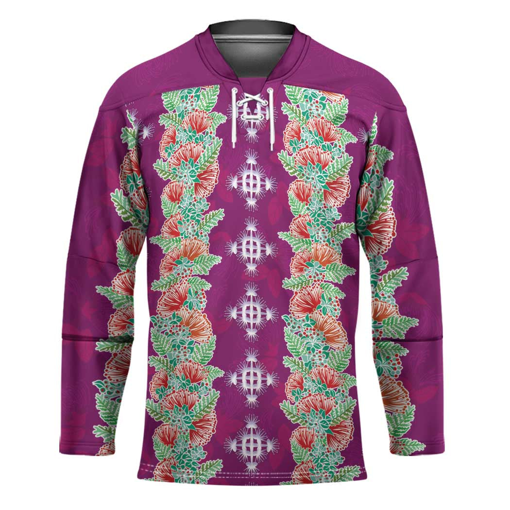 Hawaii Ohia Lehua Hockey Jersey Tropical Vibes Fuchsia