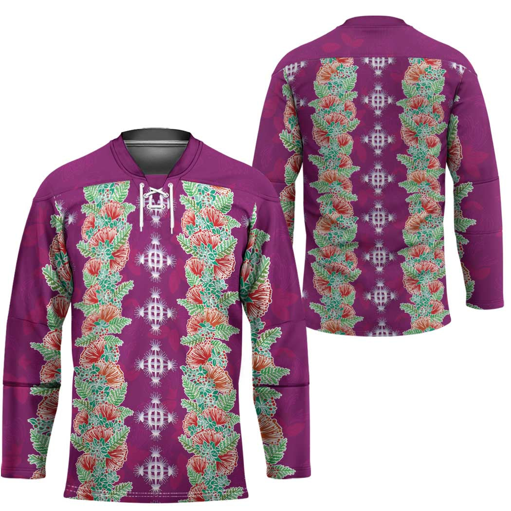 Hawaii Ohia Lehua Hockey Jersey Tropical Vibes Fuchsia