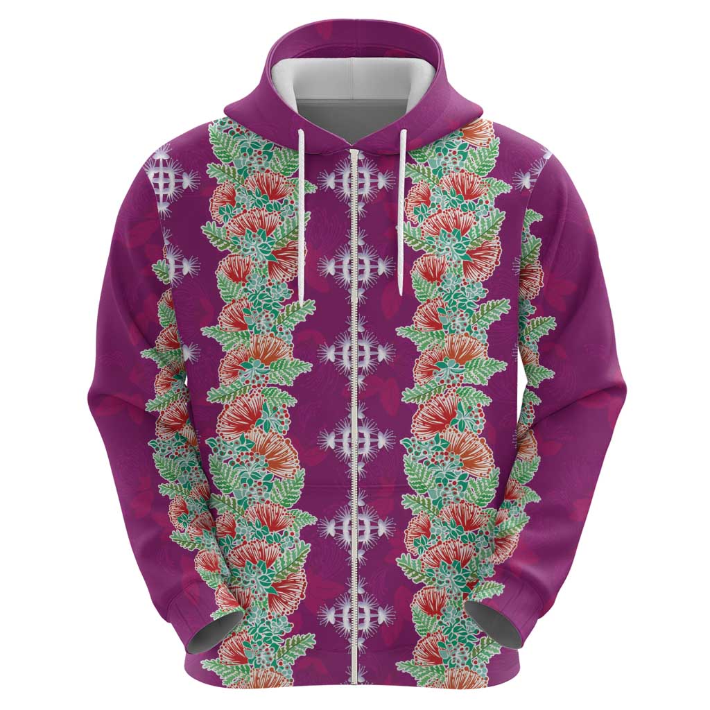 Hawaii Ohia Lehua Hoodie Tropical Vibes Fuchsia