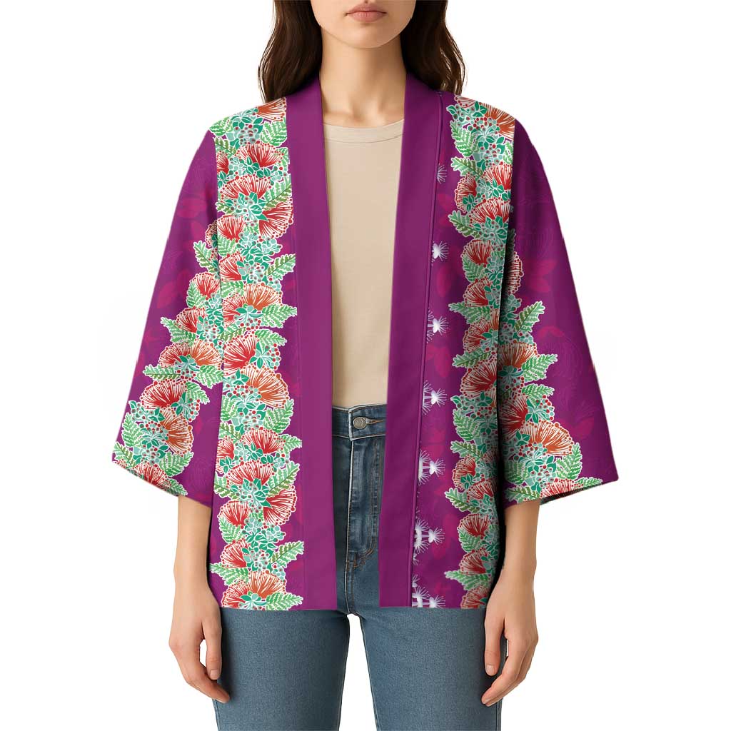 Hawaii Ohia Lehua Kimono Tropical Vibes Fuchsia