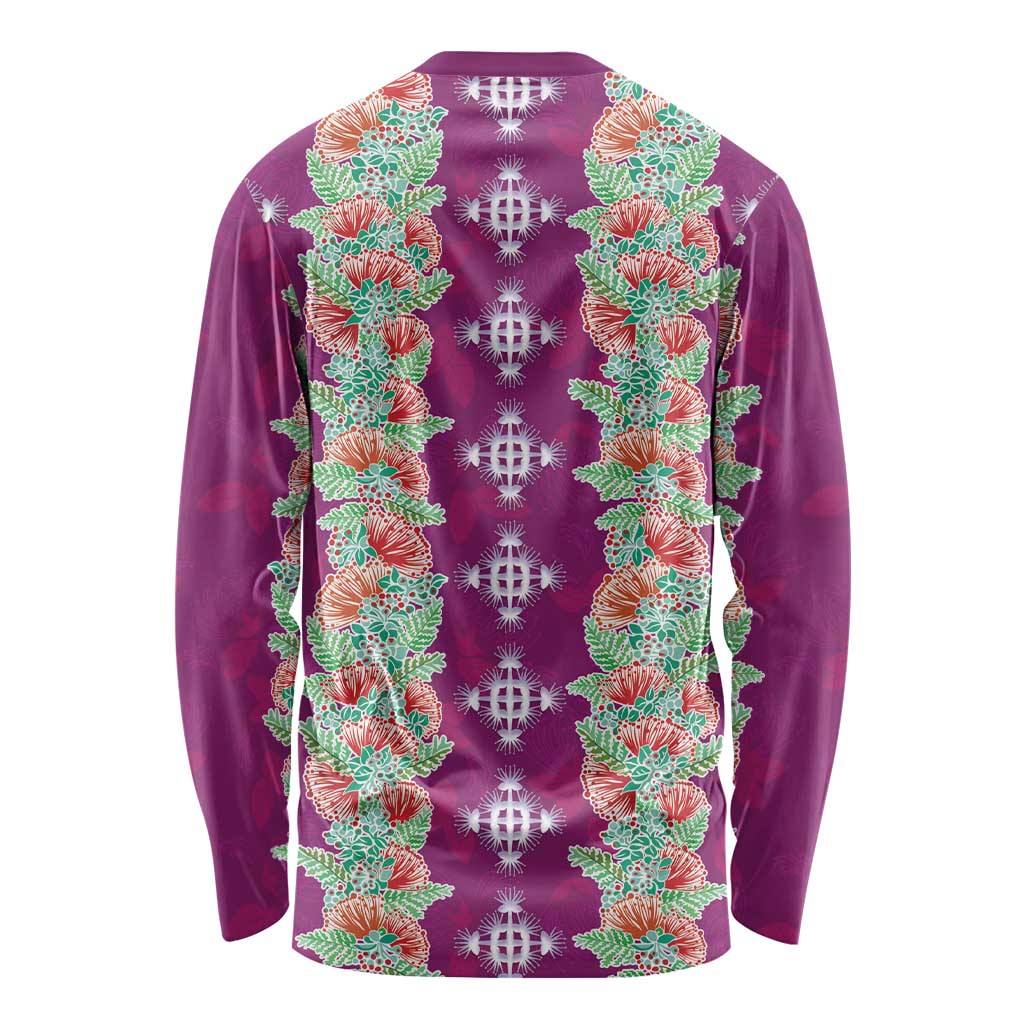 Hawaii Ohia Lehua Long Sleeve Shirt Tropical Vibes Fuchsia
