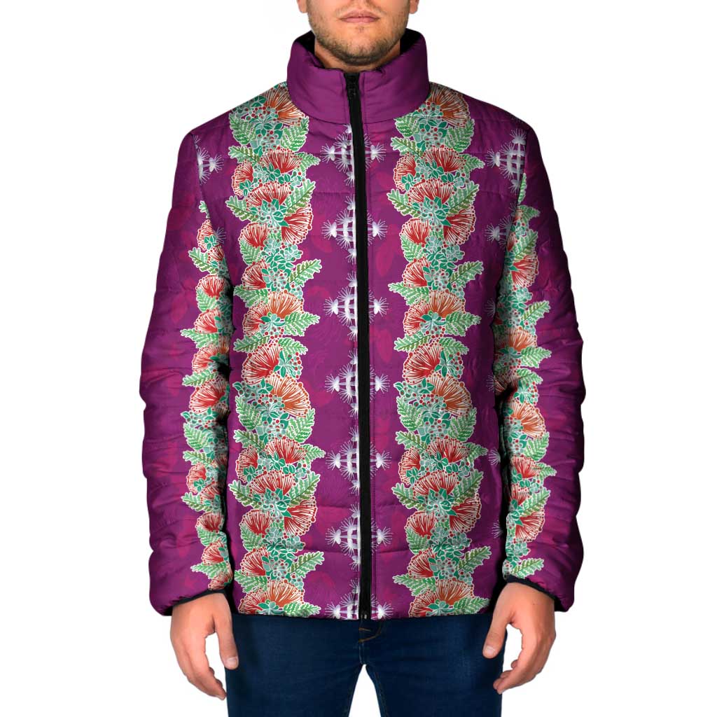 Hawaii Ohia Lehua Padded Jacket Tropical Vibes Fuchsia