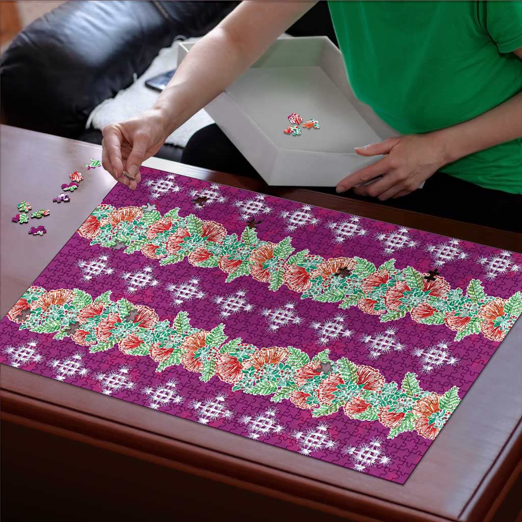 Hawaii Ohia Lehua Puzzle Tropical Vibes Fuchsia
