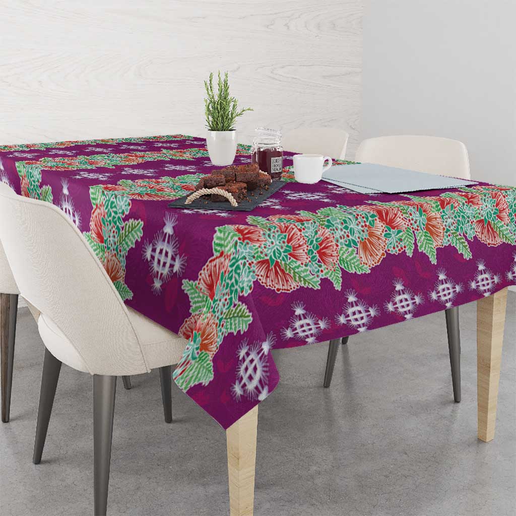Hawaii Ohia Lehua Tablecloth Tropical Vibes Fuchsia