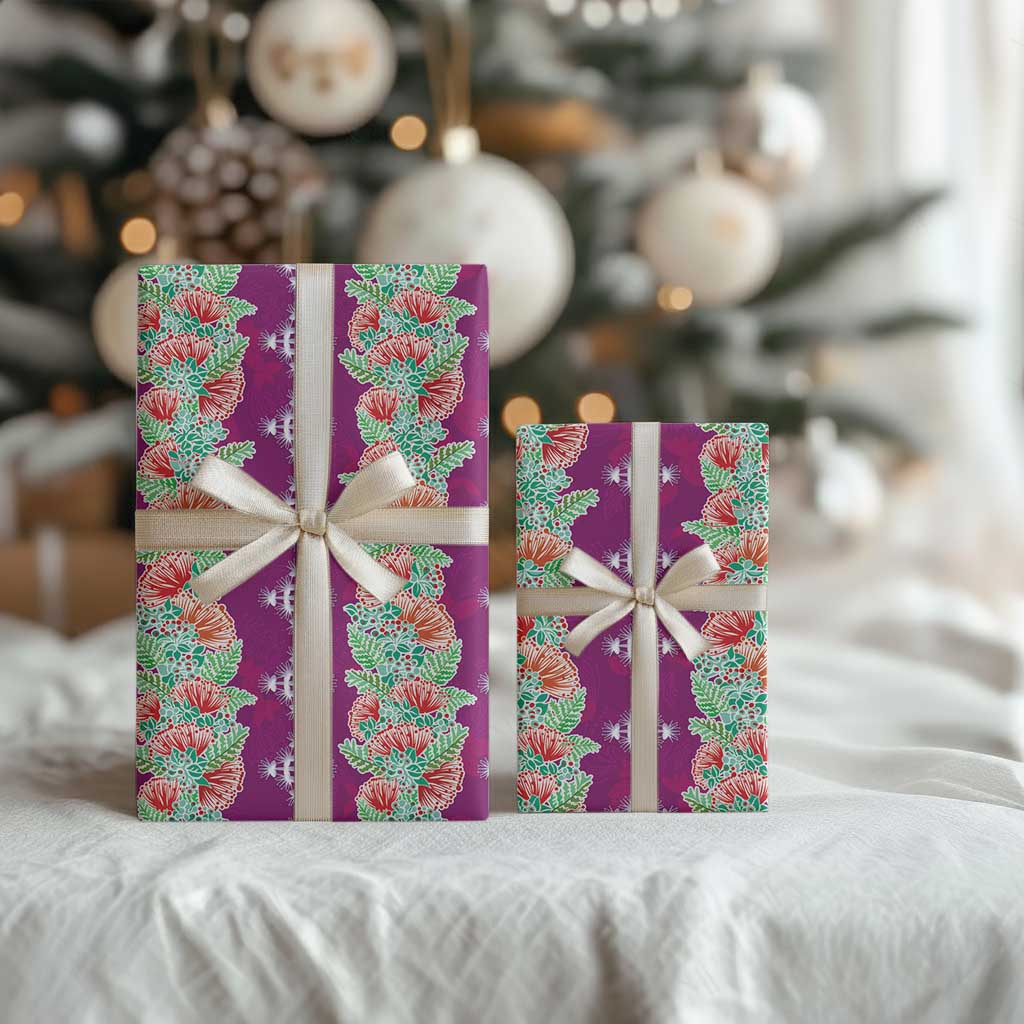 Hawaii Ohia Lehua Wrapping Paper Tropical Vibes Fuchsia