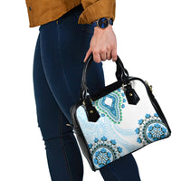 Africa Dashiki Shoulder Handbag With Polynesian Pattern Blue Version