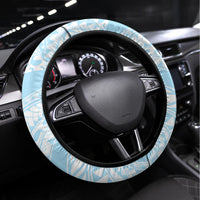 Africa Dashiki Steering Wheel Cover With Polynesian Pattern Blue Version