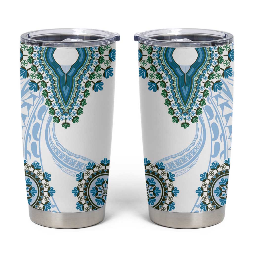 Africa Dashiki Tumbler Cup With Polynesian Pattern Blue Version LT05 Blue - Polynesian Pride