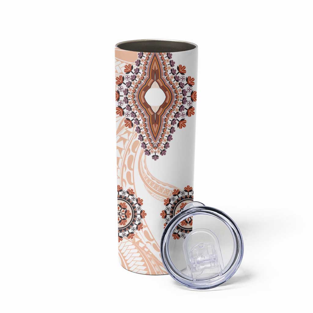 Africa Dashiki Skinny Tumbler With Polynesian Pattern Beige Version