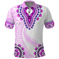 Africa Dashiki Polo Shirt With Polynesian Pattern Pink Version LT05 Pink - Polynesian Pride