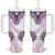 Africa Dashiki Tumbler With Handle With Polynesian Pattern Pink Version