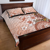 Tonga Ngatu Pattern With Light Tabasco Hibiscus Quilt Bed Set Oil Painting Style LT05 - Polynesian Pride