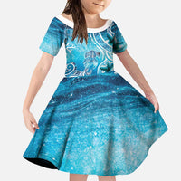 Polynesia World Ocean Day Family Matching Short Sleeve Bodycon Dress and Hawaiian Shirt Ocean Style