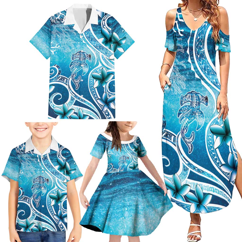 Polynesia World Ocean Day Family Matching Summer Maxi Dress and Hawaiian Shirt Ocean Style LT05 - Polynesian Pride