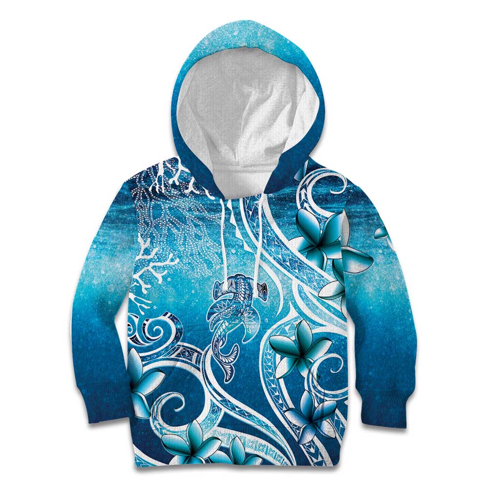 Polynesia World Ocean Day Kid Hoodie Ocean Style LT05 Hoodie Blue - Polynesian Pride