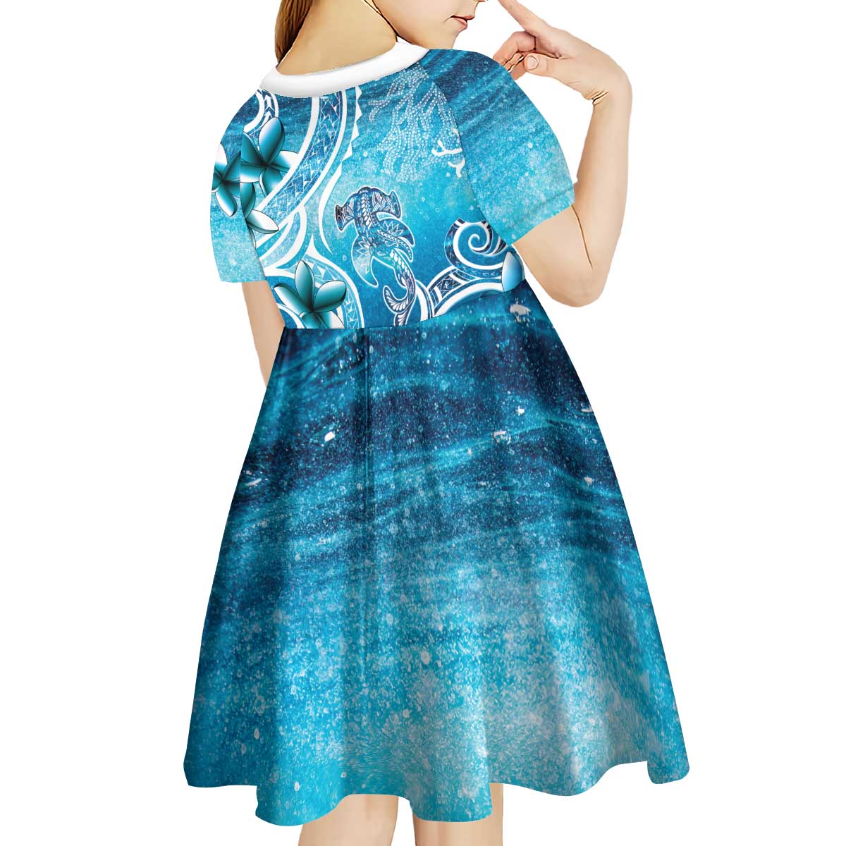Polynesia World Ocean Day Kid Short Sleeve Dress Ocean Style